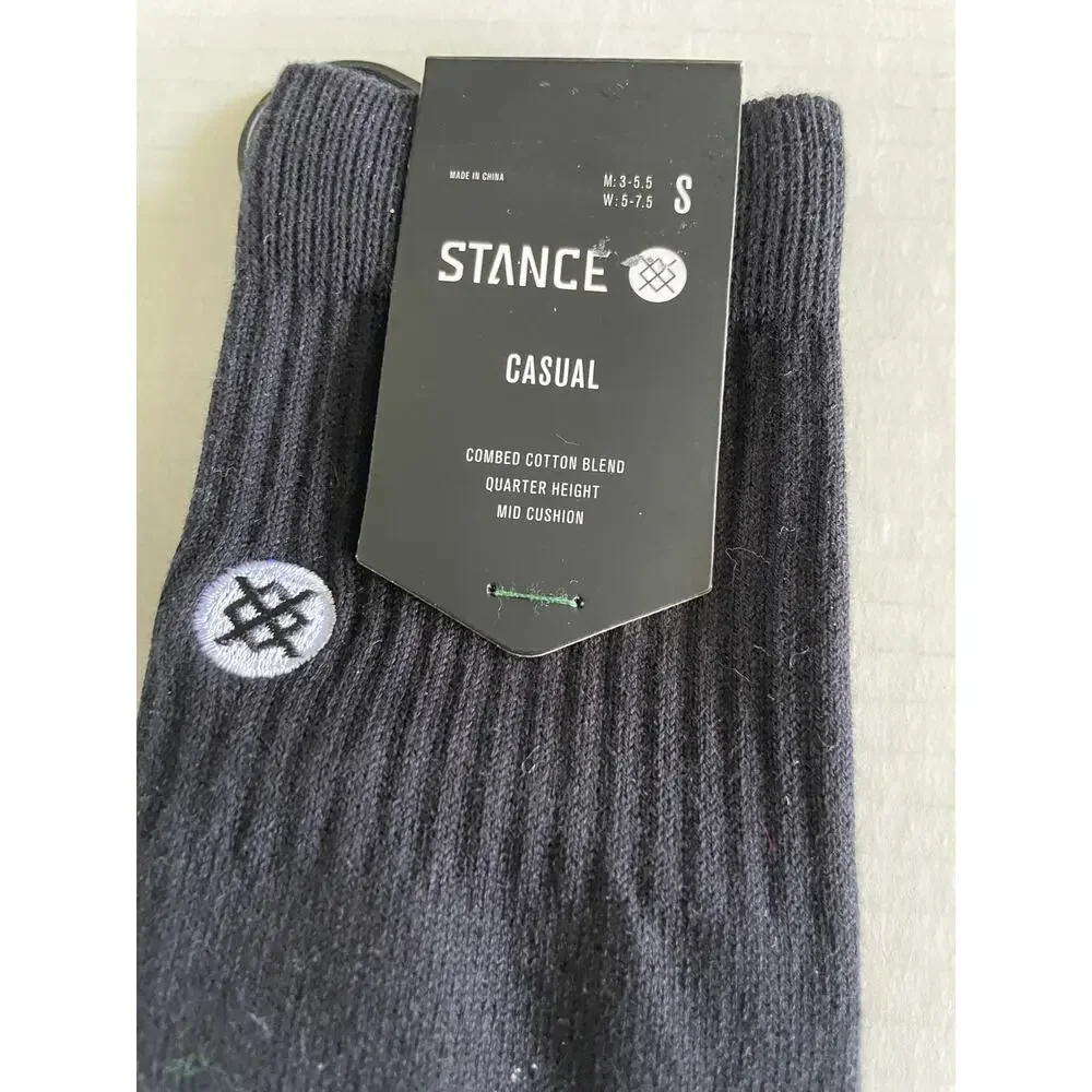 STANCE BLACK ICON QUARTER SOCKS SIZE S NEW